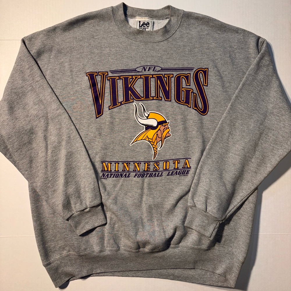 Vtg Lee Sport Nutmeg Mills Minnesota Vikings 90’s NFL Crewneck Sweatshirt Sz XXL